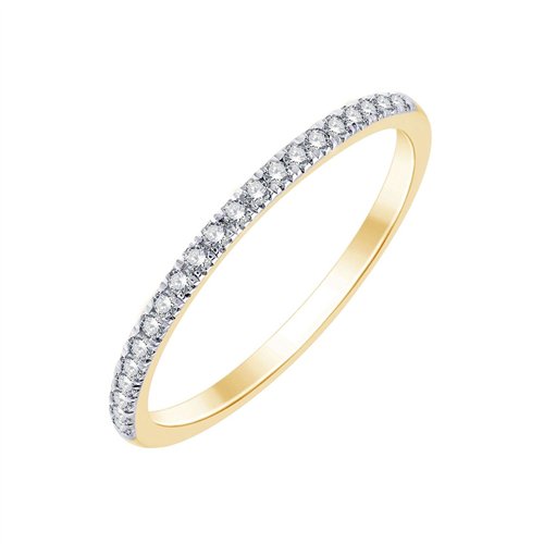 Demi Alliance serti clos diamant en or 18 carats