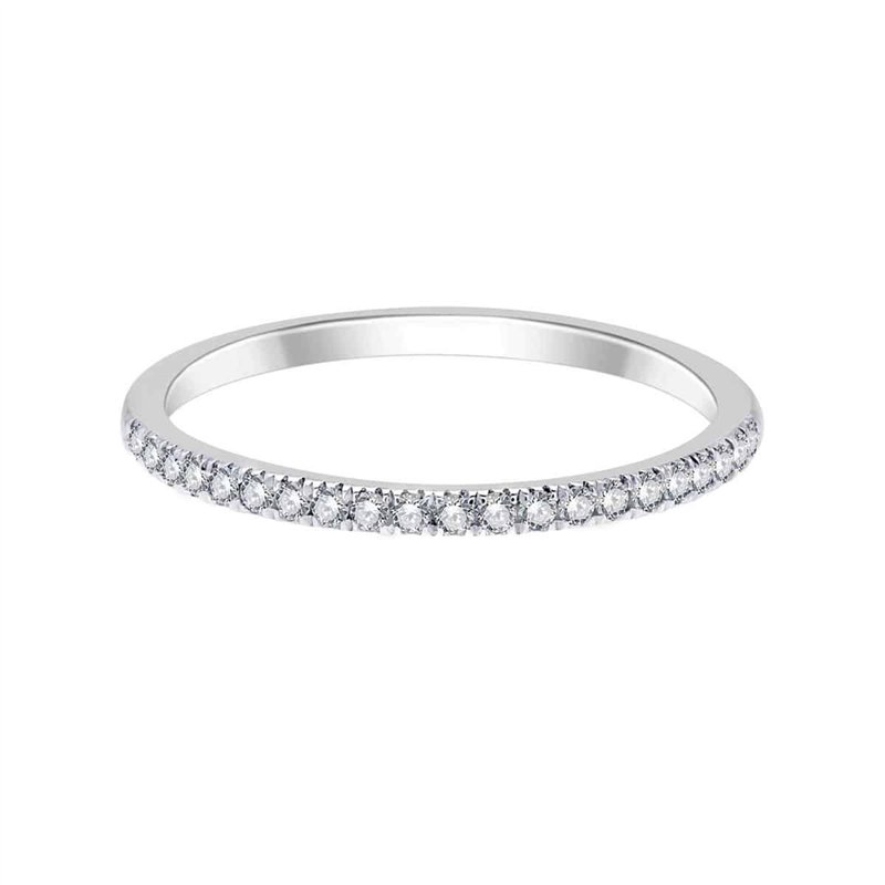 Demi Alliance serti clos diamant en or 18 carats