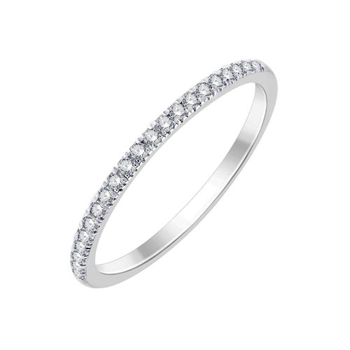 Demi Alliance serti clos diamant en or 18 carats