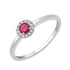 Bague serti clos rubis et diamant en or 18 carats