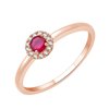 Bague serti clos rubis et diamant en or 18 carats