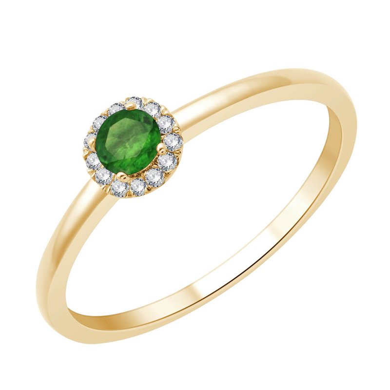Bague émeraude et diamant en or 18 carats