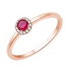 Bague rubis et diamant en or 18 carats