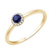 Bague serti clos saphir et diamant en or 18 carats