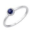 Bague serti clos saphir et diamant en or 18 carats