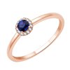 Bague serti clos saphir et diamant en or 18 carats