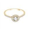 Solitaire accompagné serti clos diamant en or 18 carats