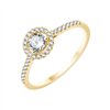 Solitaire accompagné serti clos diamant en or 18 carats