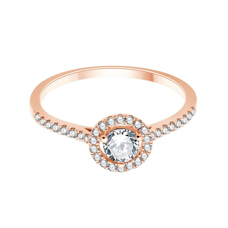 Solitaire accompagné serti clos diamant en or 18 carats