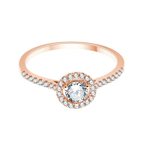 Solitaire accompagné serti clos diamant en or 18 carats