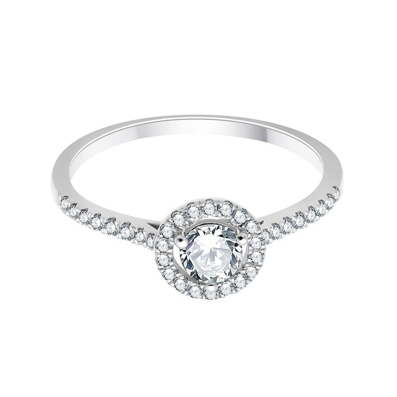 Solitaire accompagné serti clos diamant en or 18 carats