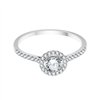 Solitaire accompagné serti clos diamant en or 18 carats