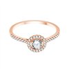 Solitaire accompagné serti clos diamant en or 18 carats
