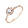 Solitaire accompagné serti clos diamant en or 18 carats