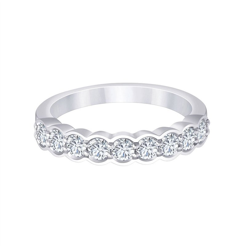 Demi Alliance serti clos diamant en or 18 carats