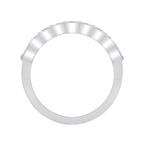 Demi Alliance serti clos diamant en or 18 carats