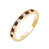 Demi Alliance rubis et diamant en or 18 carats