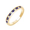 Demi Alliance saphir et diamant en or 18 carats