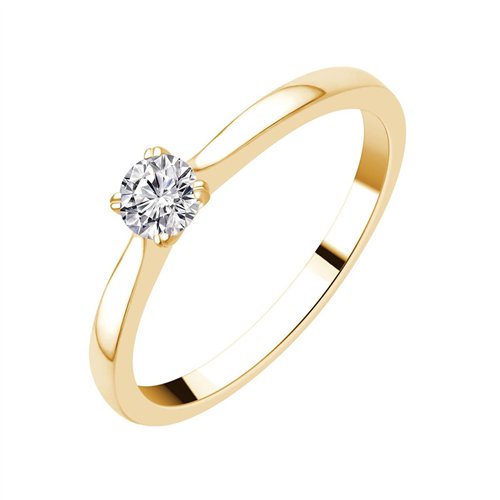 Solitaire serti clos diamant en or 18 carats