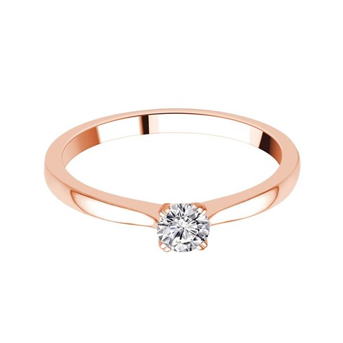 Solitaire serti clos diamant en or 18 carats