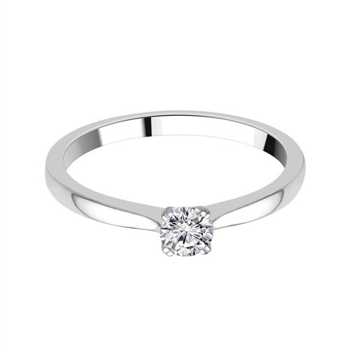 Solitaire serti clos diamant en or 18 carats