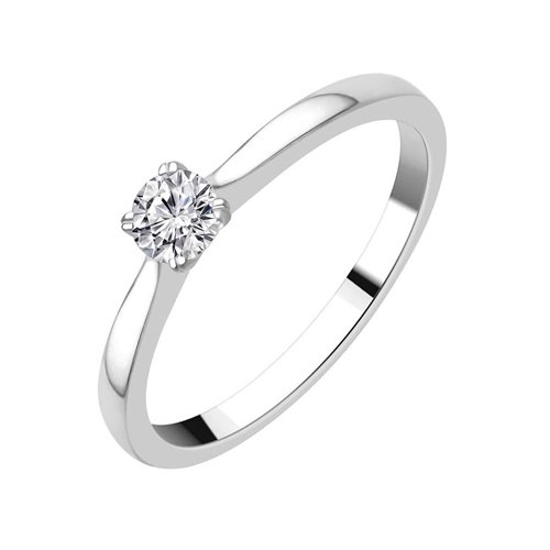 Solitaire serti clos diamant en or 18 carats