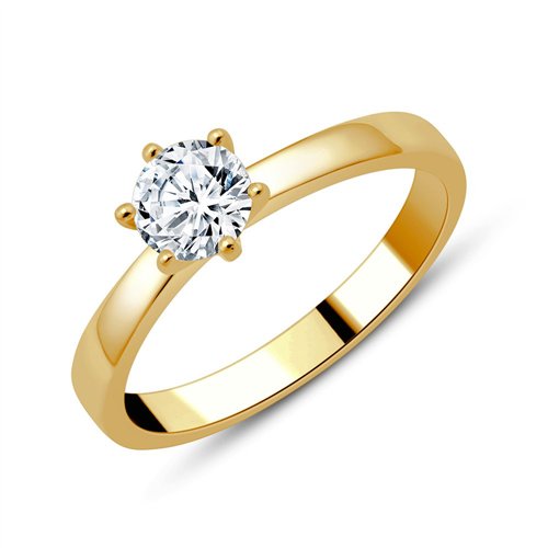 Solitaire serti clos diamant en or 18 carats