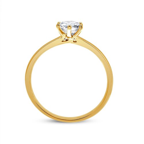 Solitaire serti clos diamant en or 18 carats