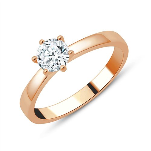 Solitaire serti clos diamant en or 18 carats