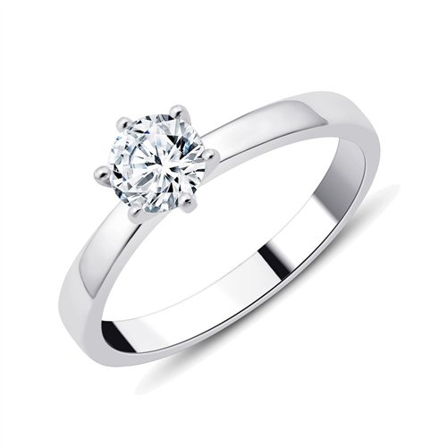 Solitaire serti clos diamant en or 18 carats