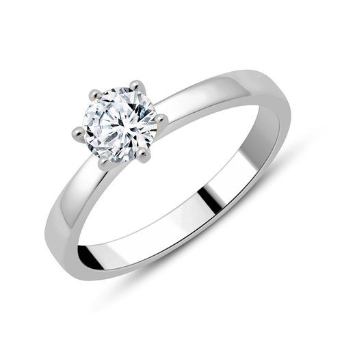 Solitaire serti clos diamant en or 18 carats