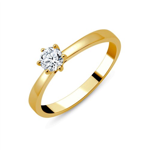 Solitaire serti clos diamant en or 18 carats