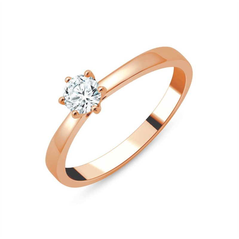 Solitaire serti clos diamant en or 18 carats