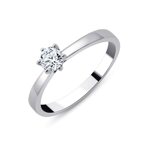 Solitaire serti clos diamant en or 18 carats