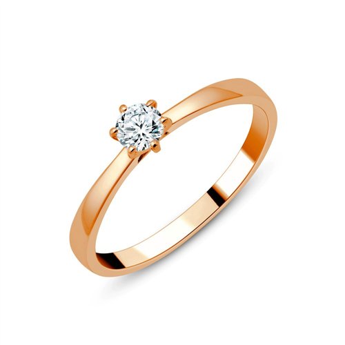 Solitaire serti clos diamant en or 18 carats