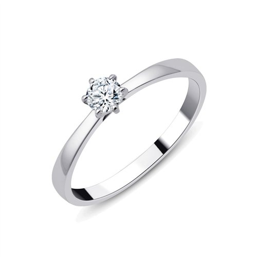 Solitaire serti clos diamant en or 18 carats