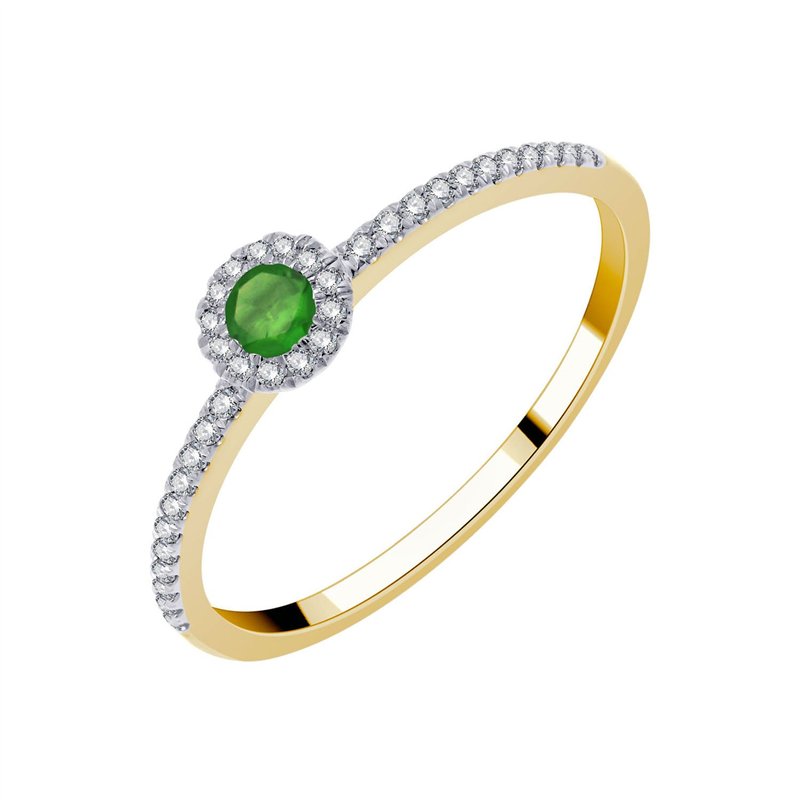 Bague émeraude et diamant en or 18 carats