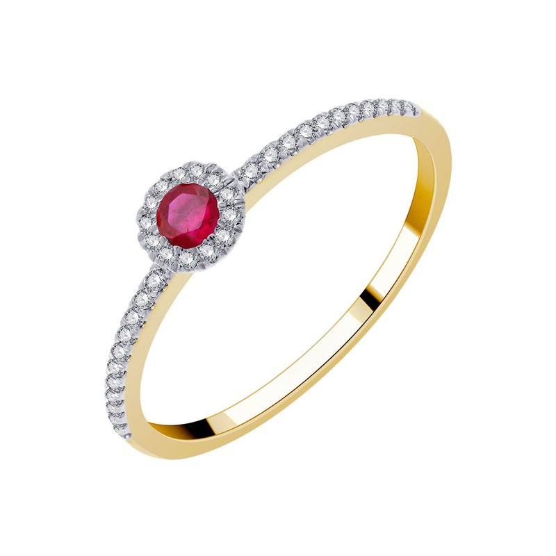 Bague rubis et émeraude en or 18 carats