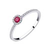 Bague rubis et émeraude en or 18 carats