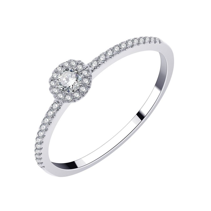 Bague serti clos diamant en or 18 carats