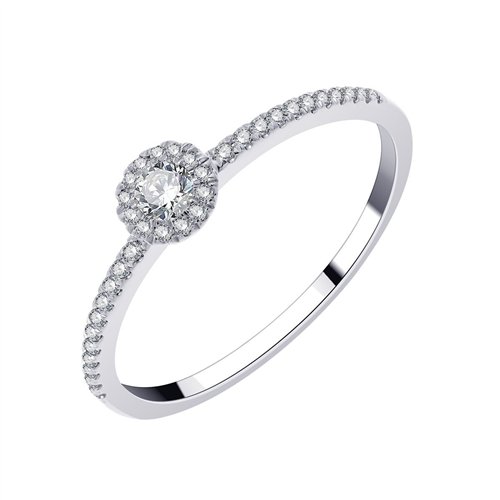 Bague serti clos diamant en or 18 carats