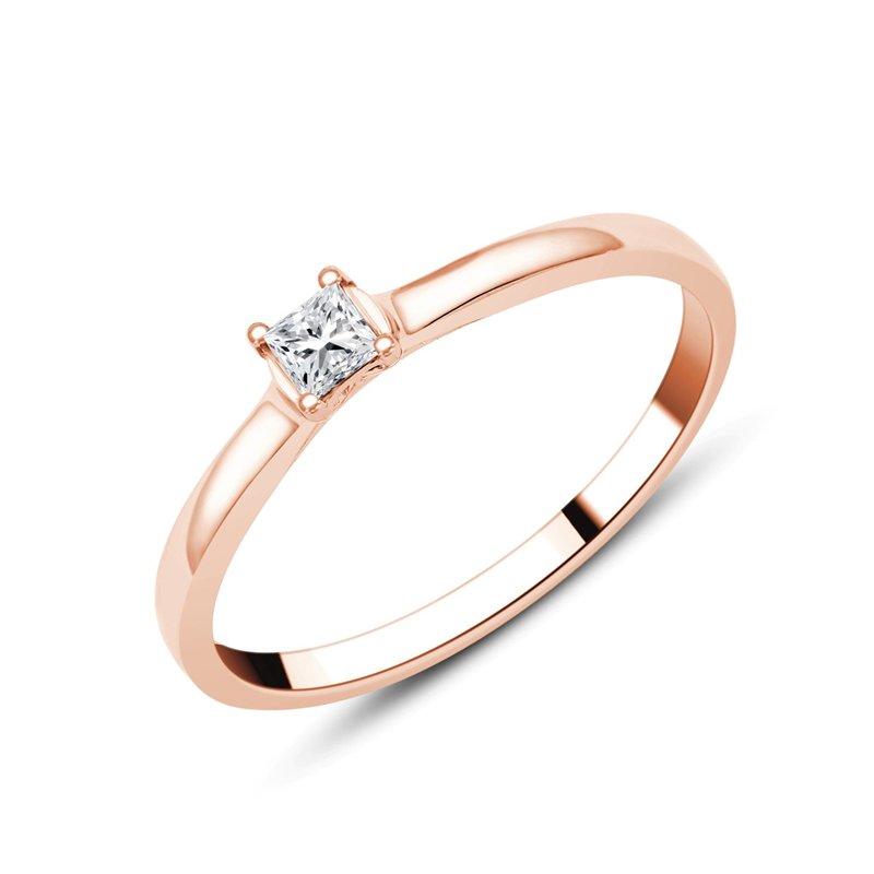 Solitaire diamant en or 18 carats