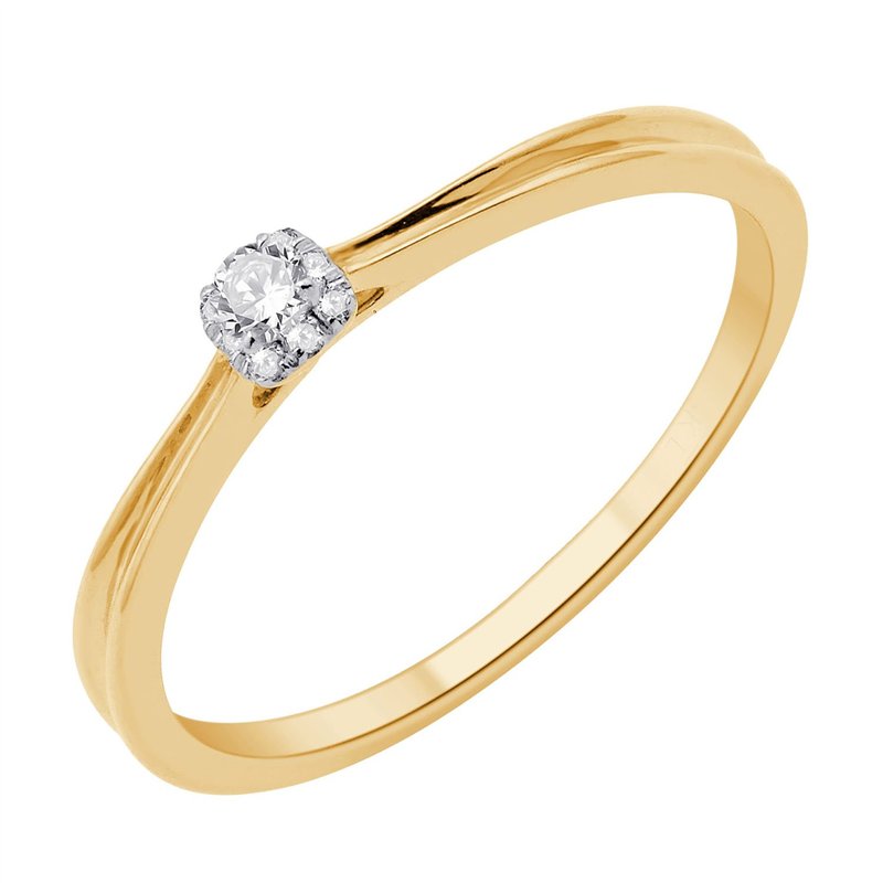 Solitaire accompagné diamant en or 18 carats