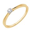 Solitaire accompagné diamant en or 18 carats