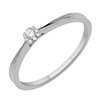 Solitaire accompagné diamant en or 18 carats