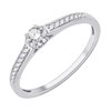 Solitaire accompagné diamant en or 18 carats