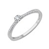 Solitaire accompagné serti clos diamant en or 18 carats