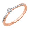 Solitaire accompagné serti clos diamant en or 18 carats