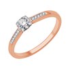 Solitaire accompagné serti clos diamant en or 18 carats