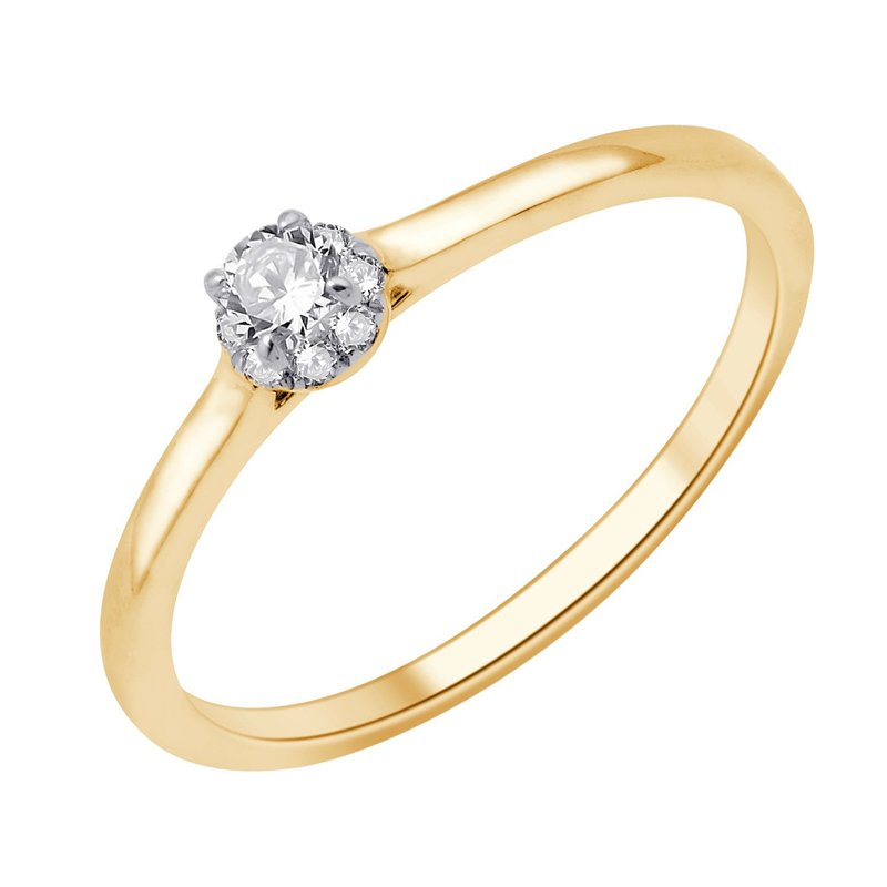 Solitaire accompagné diamant en or 18 carats
